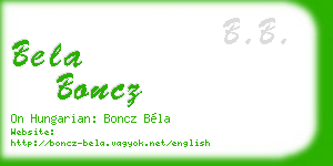 bela boncz business card