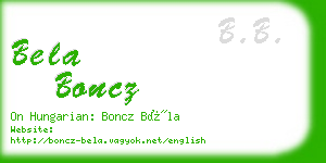 bela boncz business card